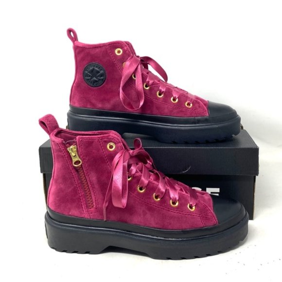 Converse Chuck Taylor Lugged Lift Platform Shoes Women Kids Velvet Berry A05442C - Picture 11 of 11